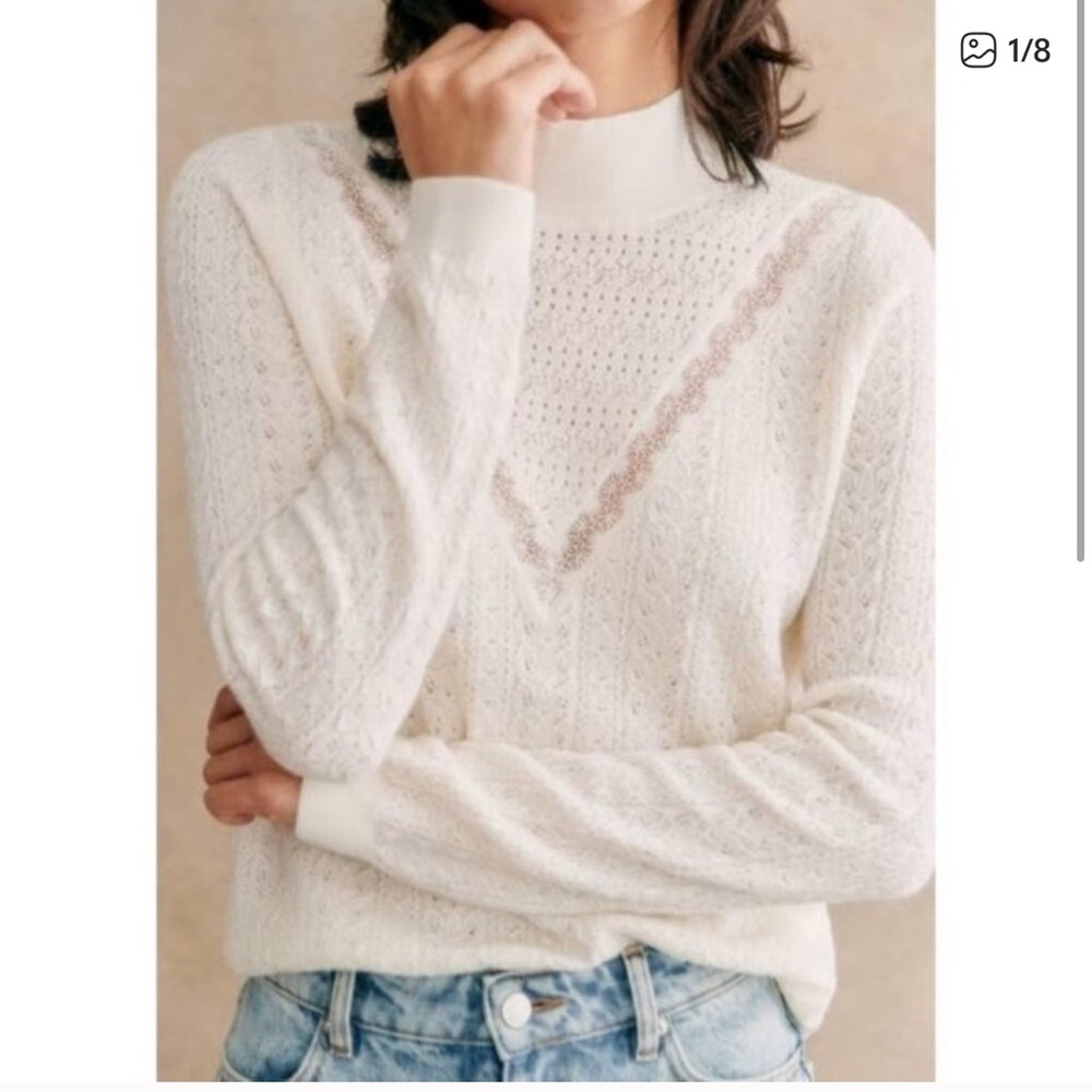 Sezane Anneli Sweater Ecru - Size S - Picture 2 of 2